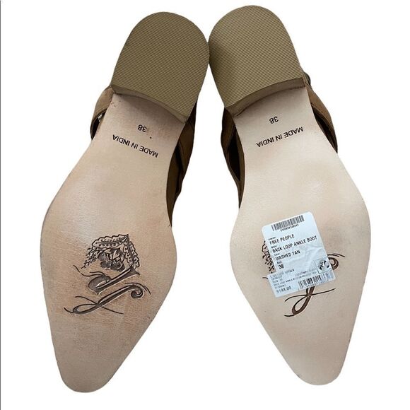 Free People Back Loop Ankle Boot in Washed Tan - Picture 12 of 13